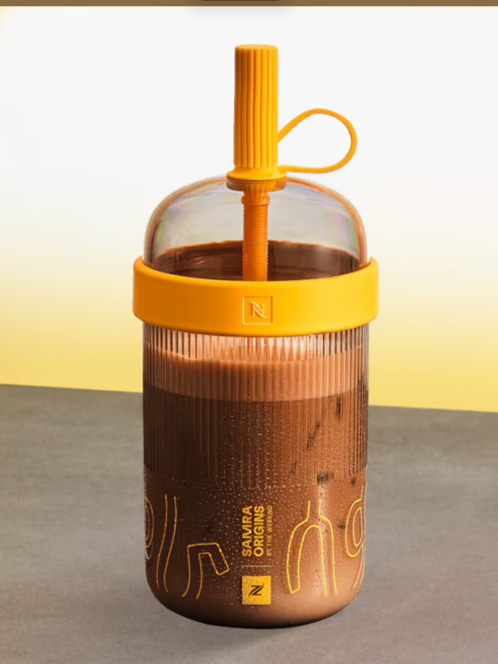 Nespresso Cold Brew Press Travel Tumbler 💛 Samra Origins - Brand New - 18.3 oz.